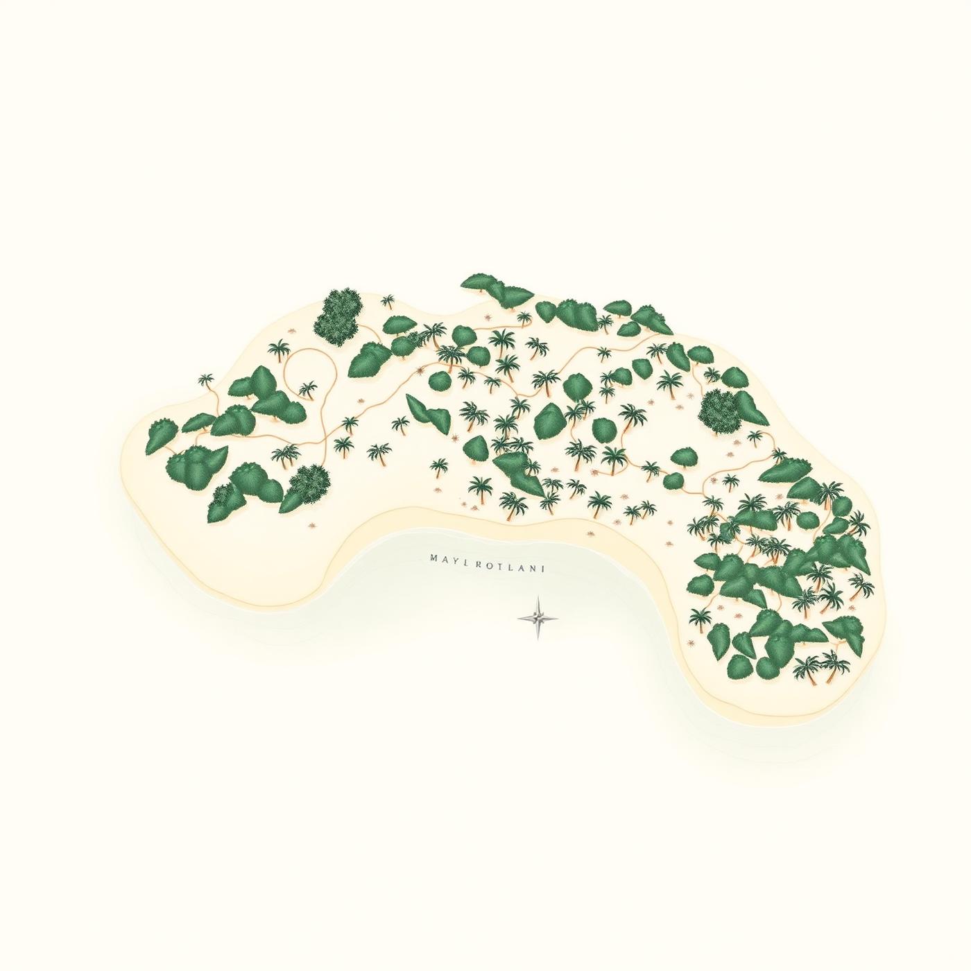 Illustrated map of the SOLARA private island